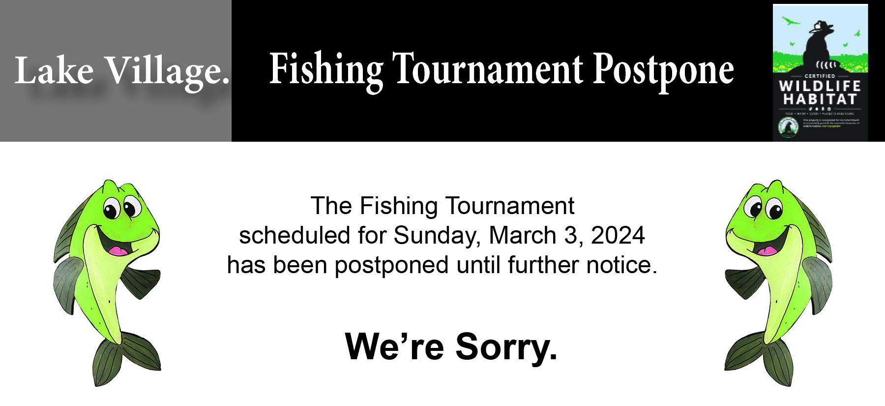 Fishing Tournament Postpone