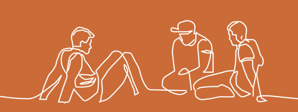 Line Drawing People Sitting